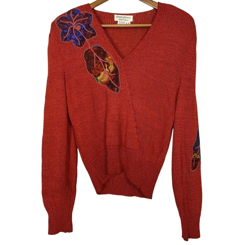 VTG 70s Adolf Schuman Small Size 6 Sweater Hand Loomed Wool Luxury Knit Grandma